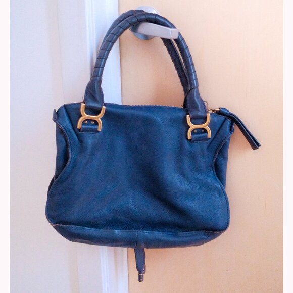 CHLOE MARCIE BAG Medium Calf Leather in a Stunning Blue Color, Gently Used - Picture 2 of 12